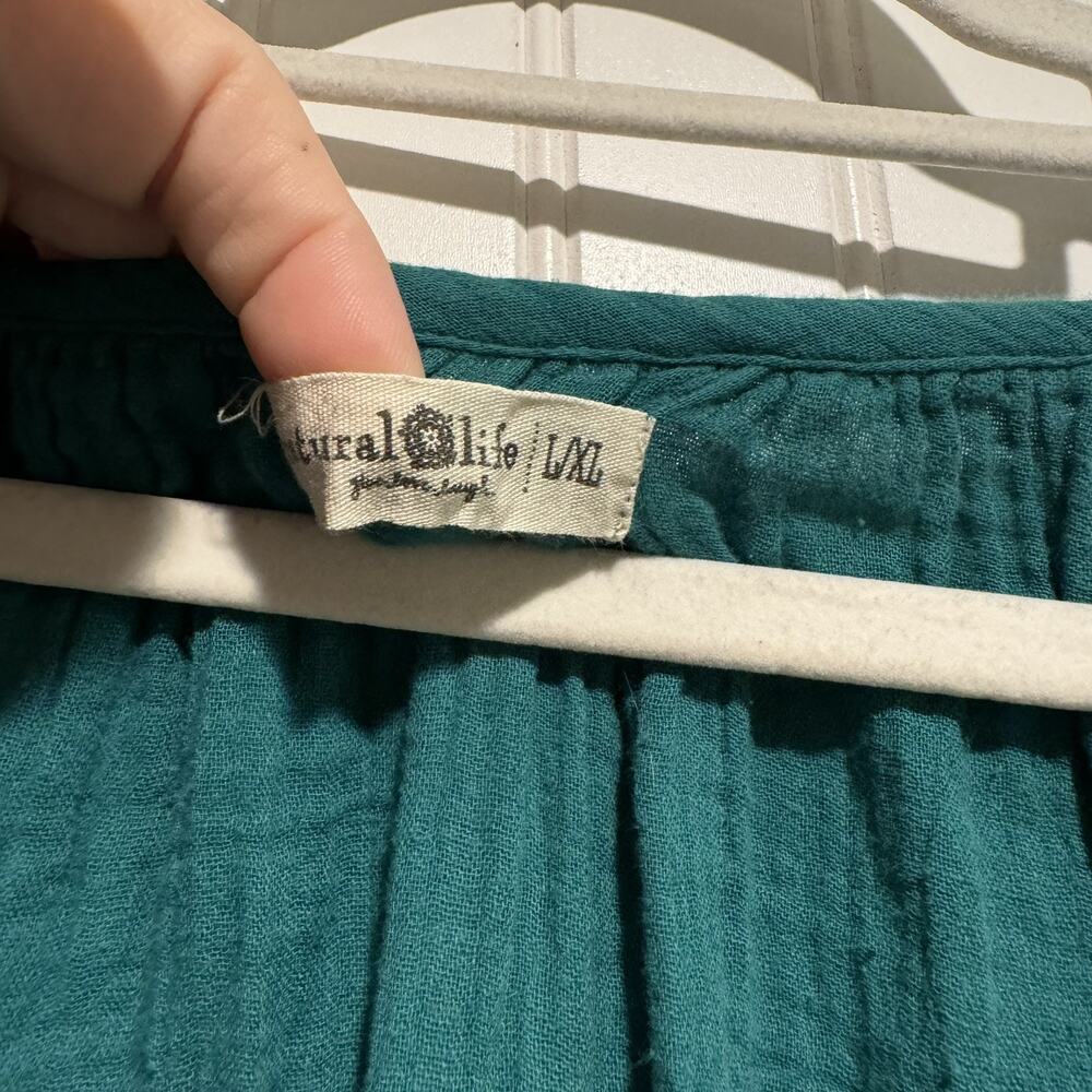 Natural Life Sienna Teal Cotton Gauzy Dress Size L/XL - Picture 7 of 9
